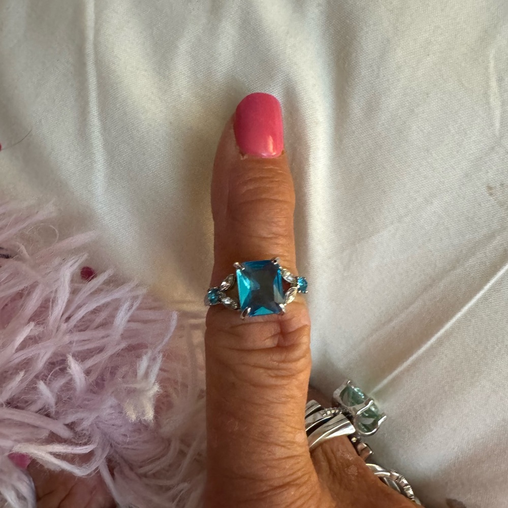 Blue Gemstone Silver Ring